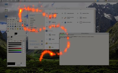 Compiz-Fusion with the painted fire plugin