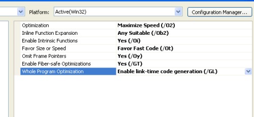 Release build optimizations settings